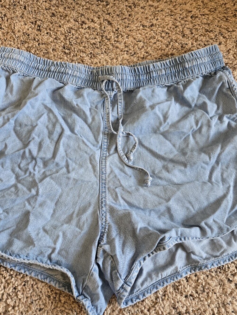 Juicy Couture Light Blue Denim Drawstring Shorts